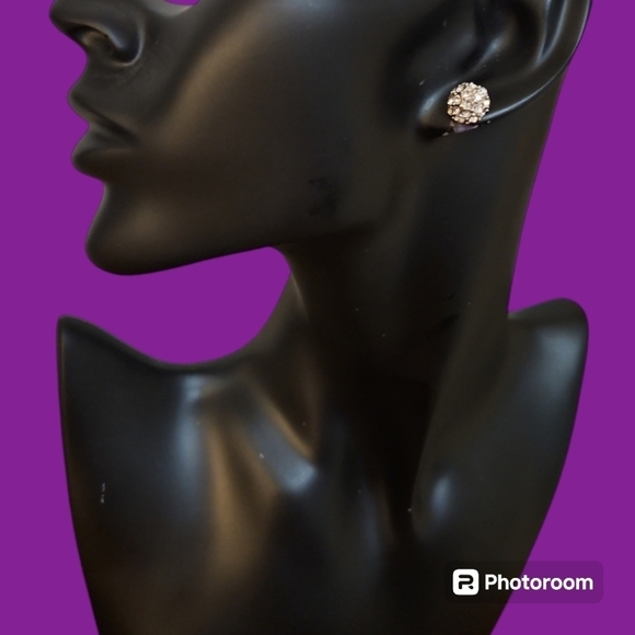 VTG Rhinestone Ball Formal Bridal Post Earrings - Picture 1 of 3